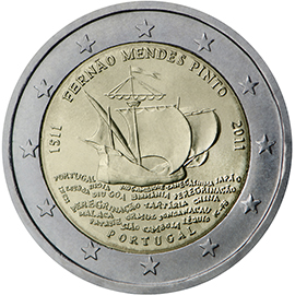 Portugal 2 euro (2011) - 500th anniversary of Fernão Mendes Pinto’s birth