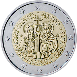 Slovakia 2 euro (2013) - 1150th anniversary of the advent of the mission of Constantine and Methodius to Great Moravia