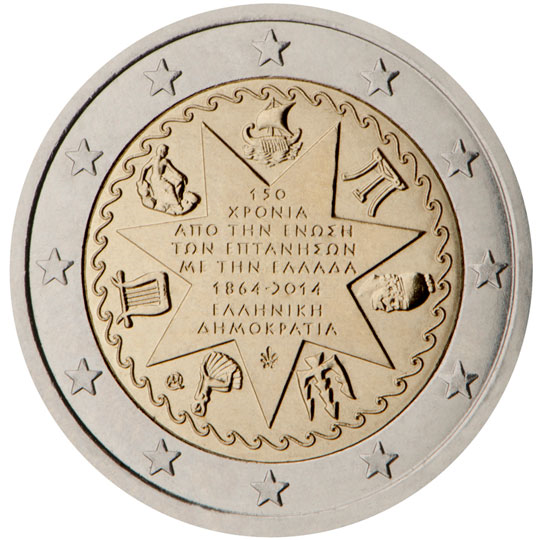 Greece 2 euro (2014) - 150th anniversary of the union of the Ionian Islands with Greece (1864-2014)