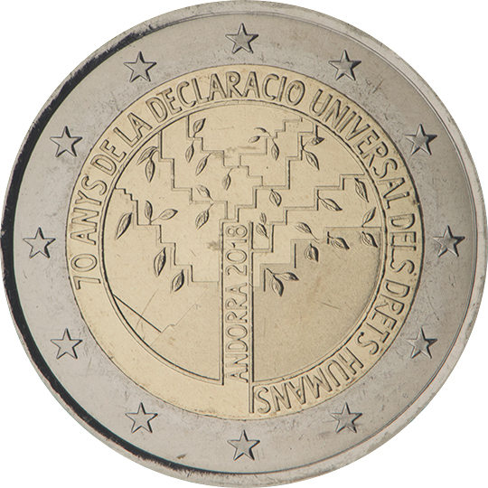 Andorra 2 euro (2018) - 70 years of the Universal Declaration of Human Rights