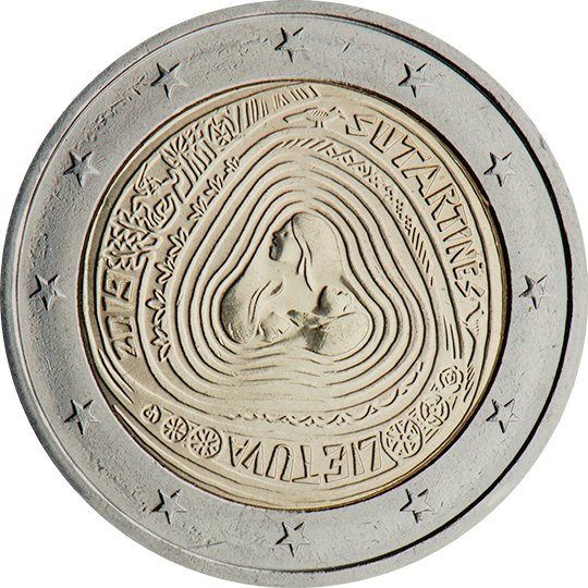 Lithuania 2 euro (2019) - Sutartinės (Lithuanian multipart songs — inscribed on the Unesco Representative List of the Intangible Cultural Heritage of Humanity)