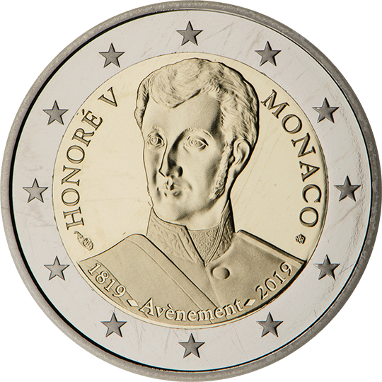 Monaco 2 euro (2019) - The 200th anniversary of the accession to the throne of Prince Honoré V