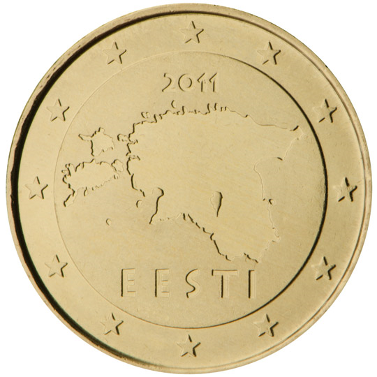 Estonia 10 euro cent (2011) - Outline of the map of Estonia