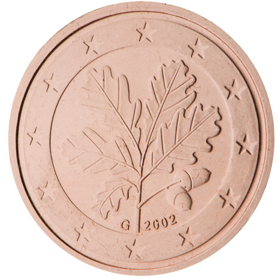 Germany 2 euro cent (2002) - Oak branch