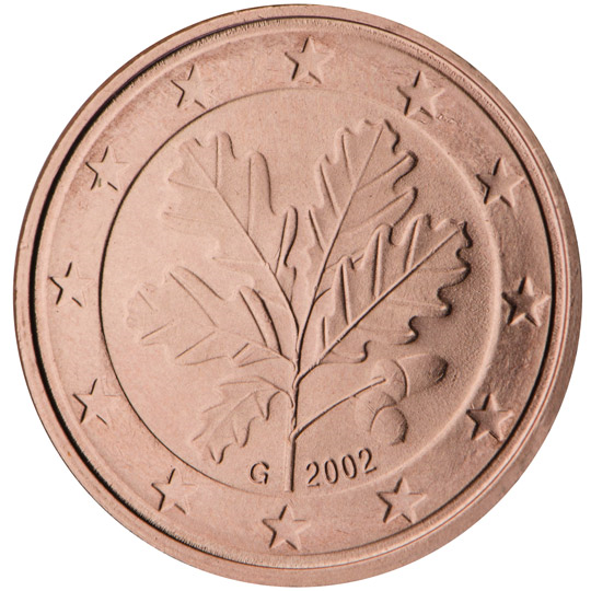 Germany 5 euro cent (2002) - Oak branch
