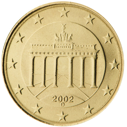 Germany 10 euro cent (2002) - Brandenburg Gate