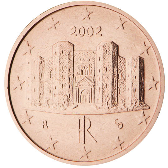 Italy 1 euro cent (2002) - The Castel del Monte in Apulia