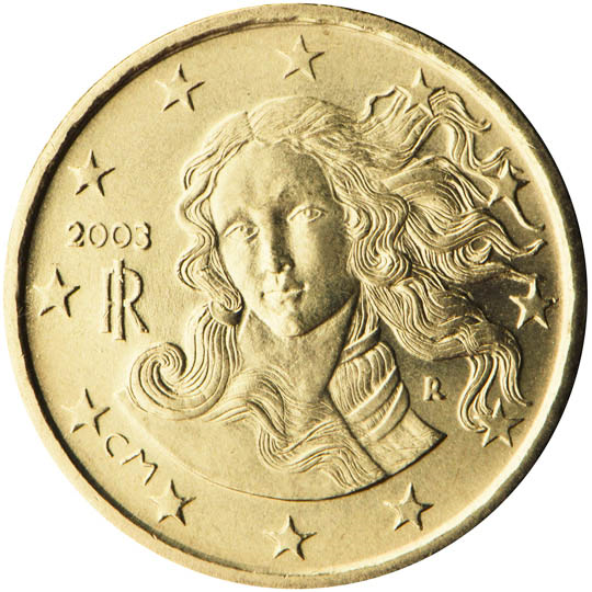 Italy 10 euro cent (2002) - The Birth of Venus by Botticelli