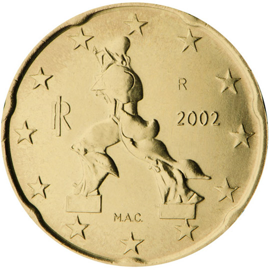 Italy 20 euro cent (2002) - Sculpture by Umberto Boccioni