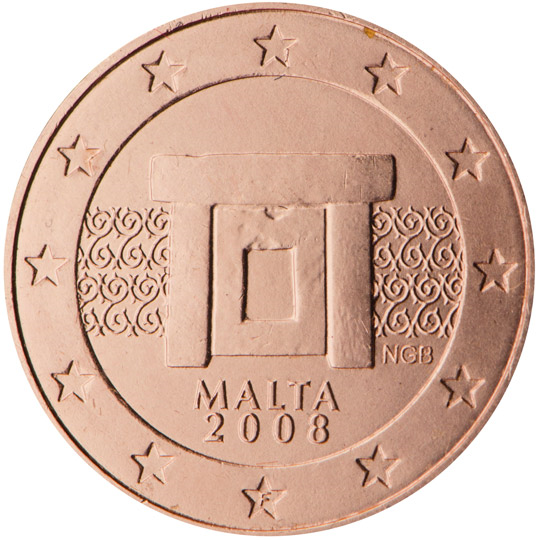 Malta 1 euro cent (2008) - Mnajdra temple complex