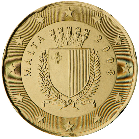 Malta 20 euro cent (2008) - National coat of arms of Malta