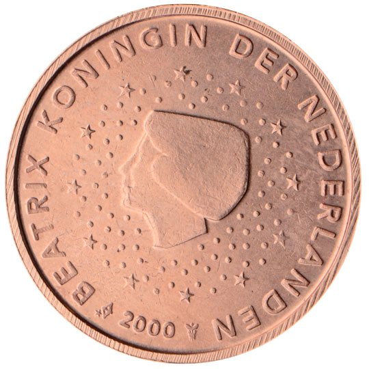 Netherlands 2 euro cent (1999) - Profile picture of Queen Beatrix