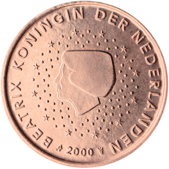 Netherlands 5 euro cent (1999) - Profile picture of Queen Beatrix