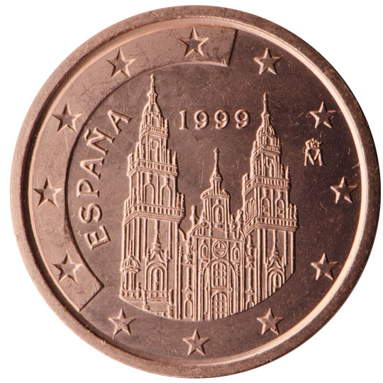Spain 5 euro cent (1999) - Cathedral of Santiago de Compostela