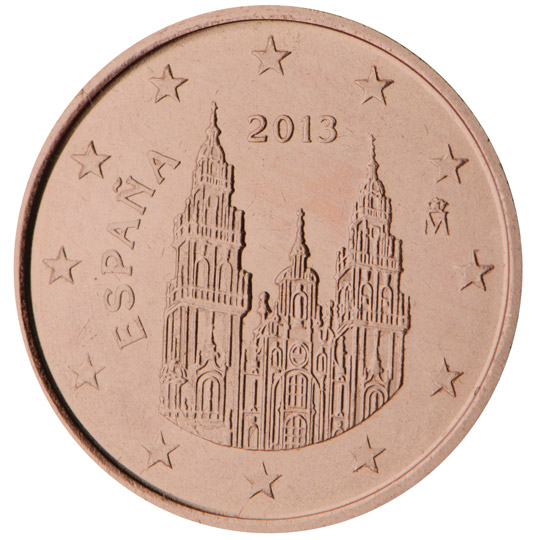 Spain 1 euro cent (2015) - Cathedral of Santiago de Compostela