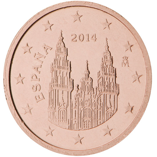 Spain 2 euro cent (2015) - Cathedral of Santiago de Compostela