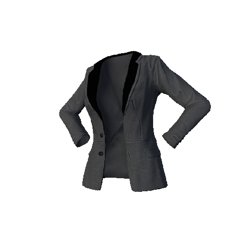 Gray Fitted Tux Open