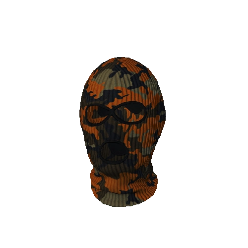 Orange Camo Knit Balaclava
