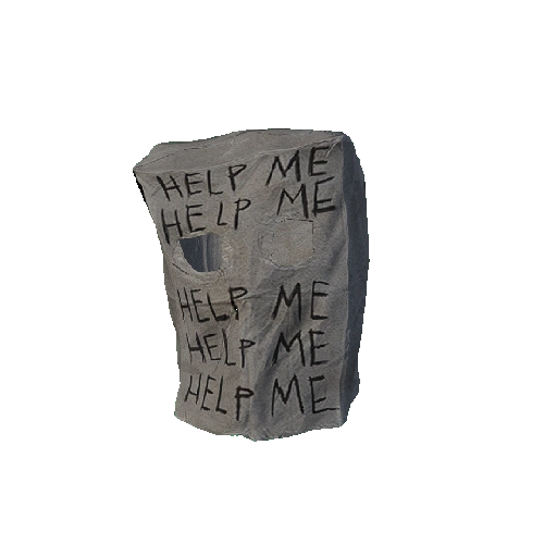 Help Me Paper Bag Mask