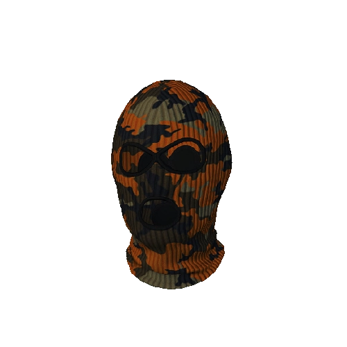 Orange Camo Knit Balaclava