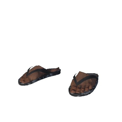 Gray Floral Flip-Flops