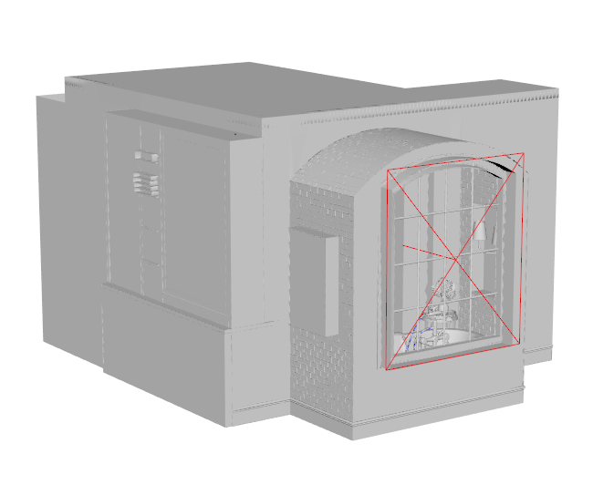 灯光引导口从窗户外部指向内部
