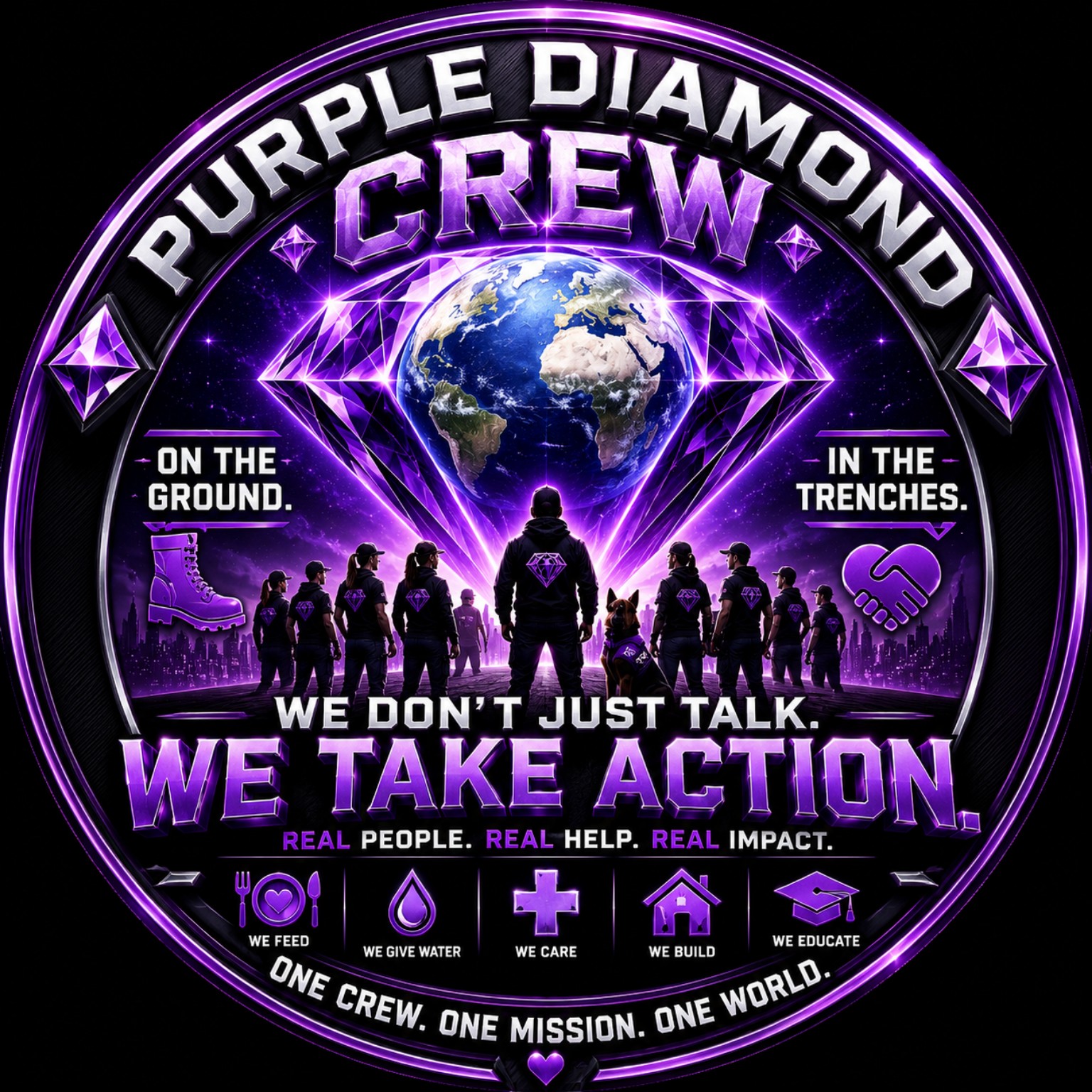 Purple Diamond Crew on the ground