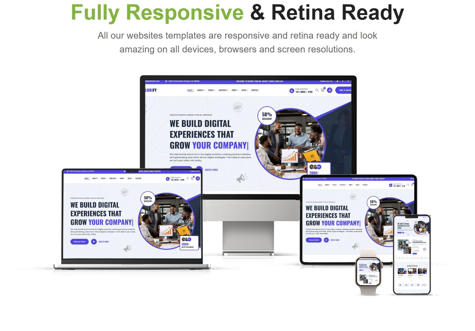 Glorify – Digital Agency & Business HTML5 Template for Startups & Marketing