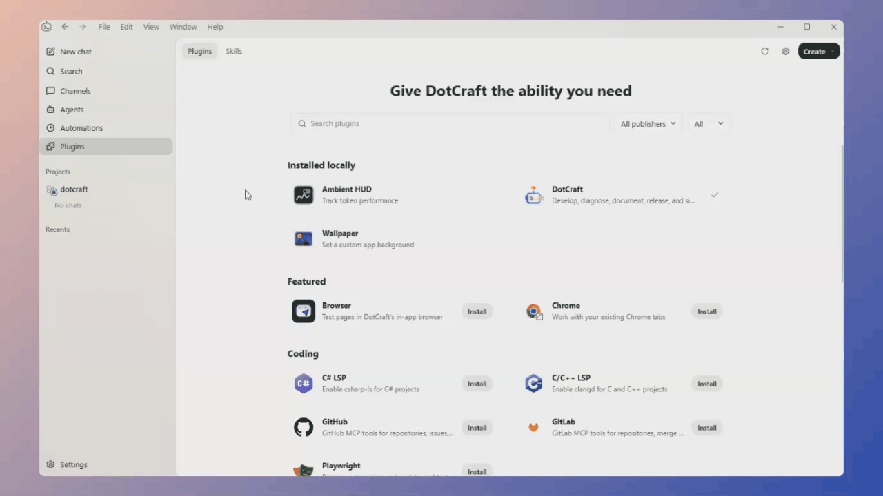 安装 Desktop Plugin 并在 DotCraft Desktop 中启用视觉定制