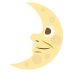 First Quarter Moon With Face on EmojiTwo