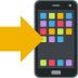 Mobile Phone With Rightwards Arrow At Left on EmojiTwo