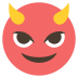Smiling Face With Horns on EmojiTwo