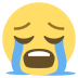 Loudly Crying Face on EmojiTwo