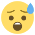 Face With Open Mouth And Cold Sweat on EmojiTwo