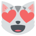 Smiling Cat Face With Heart-shaped Eyes on EmojiTwo