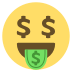 Money-mouth Face on EmojiTwo