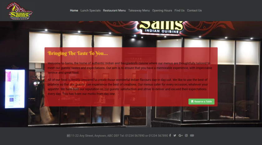 Sams Indian Website Redesign Slide