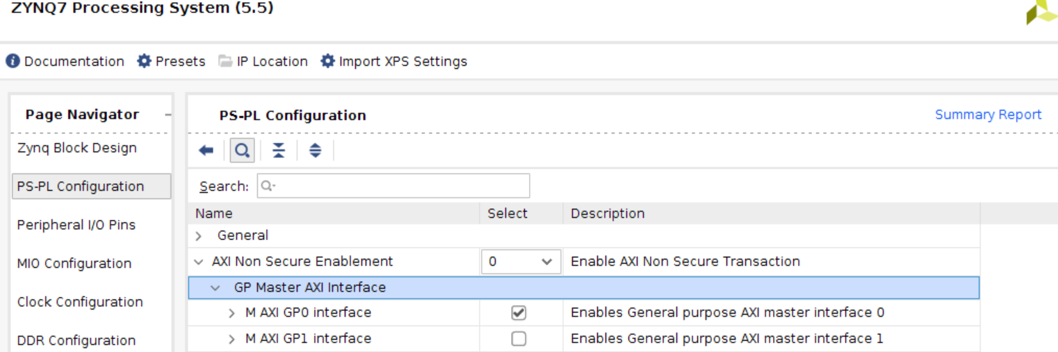 勾选M AXI GP0 Interface