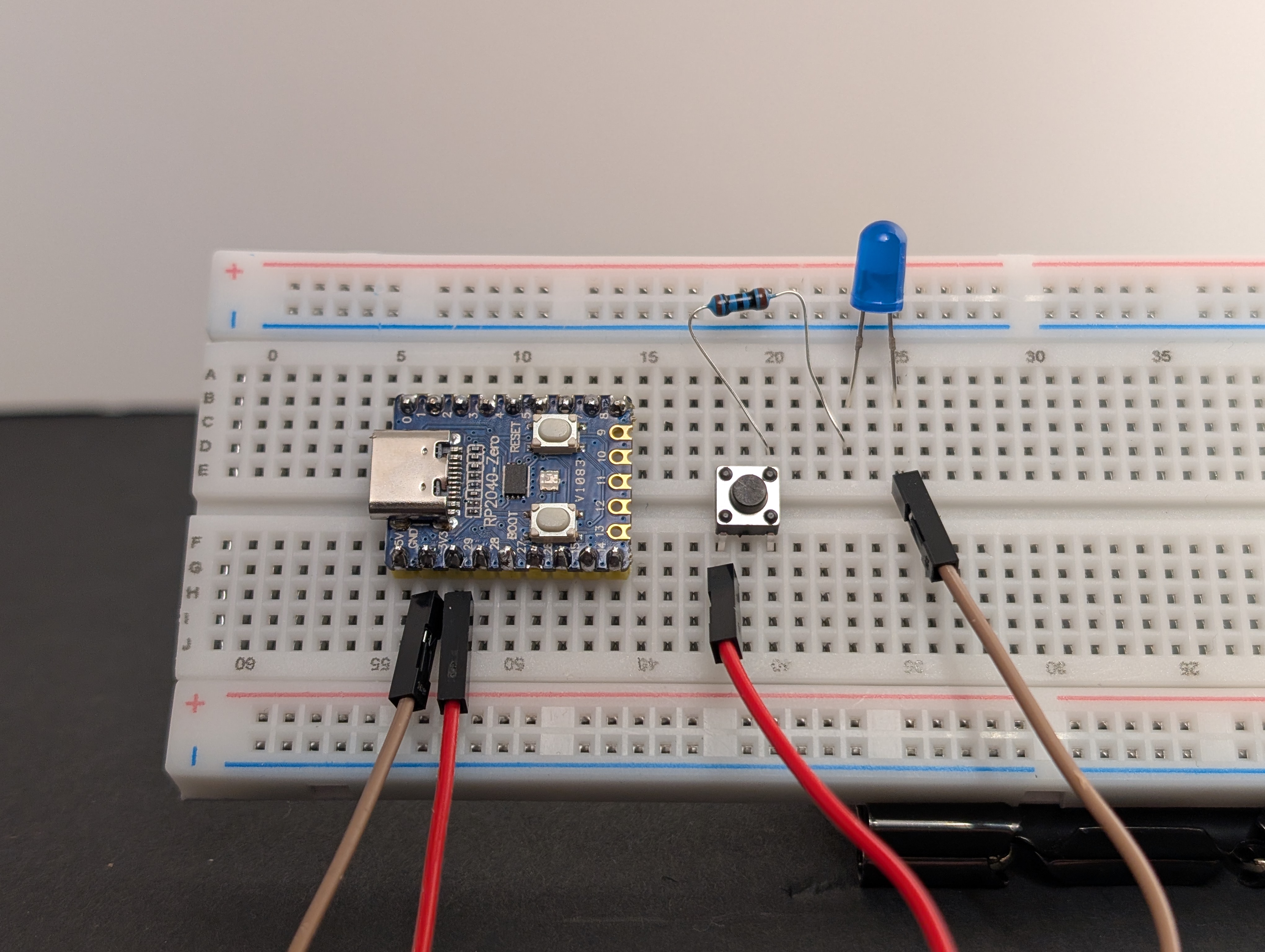 Build circuit 2: LED with Button.