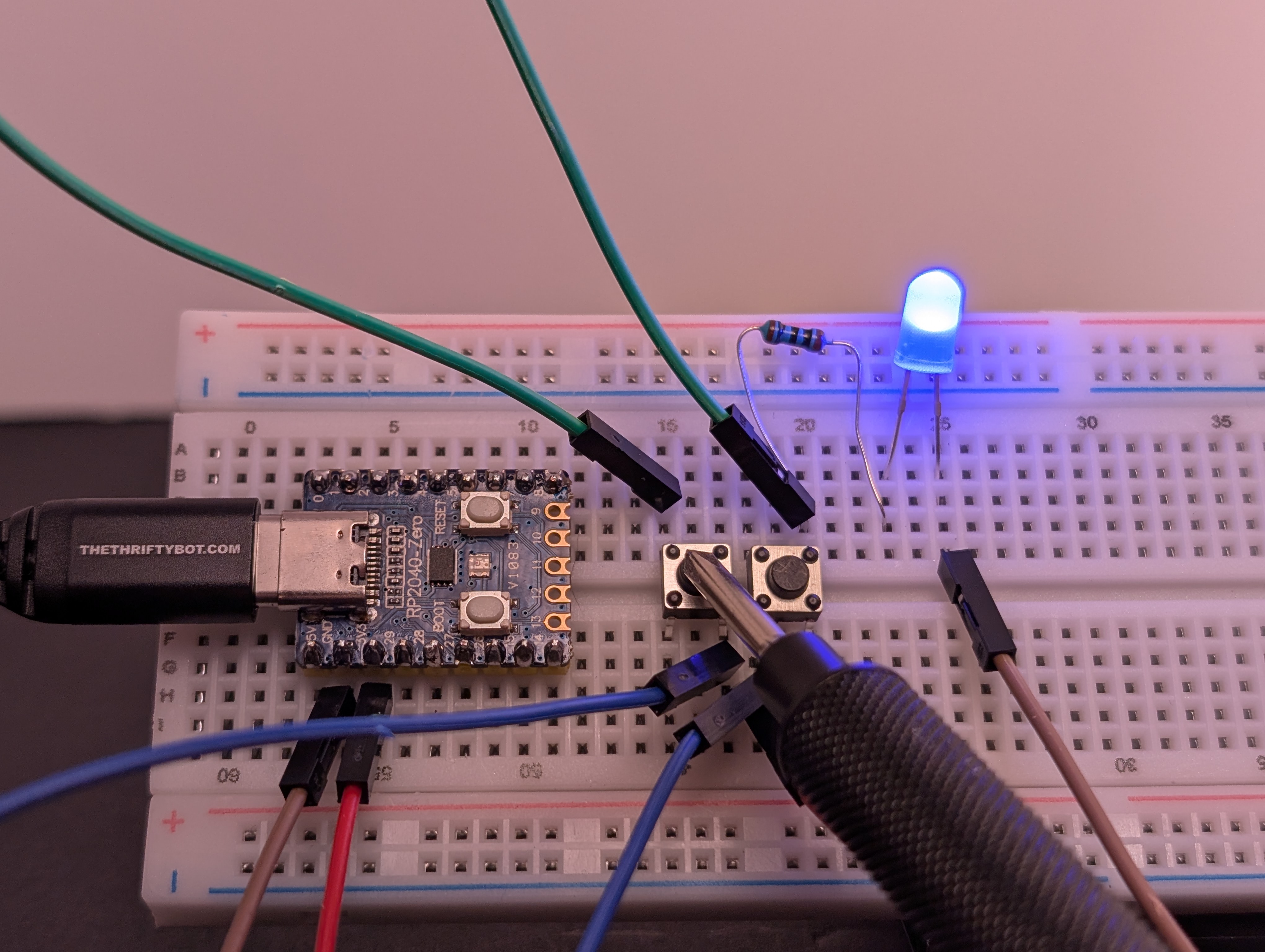 Plug in the USB, then test each button one at a time, then both at once. (button B)