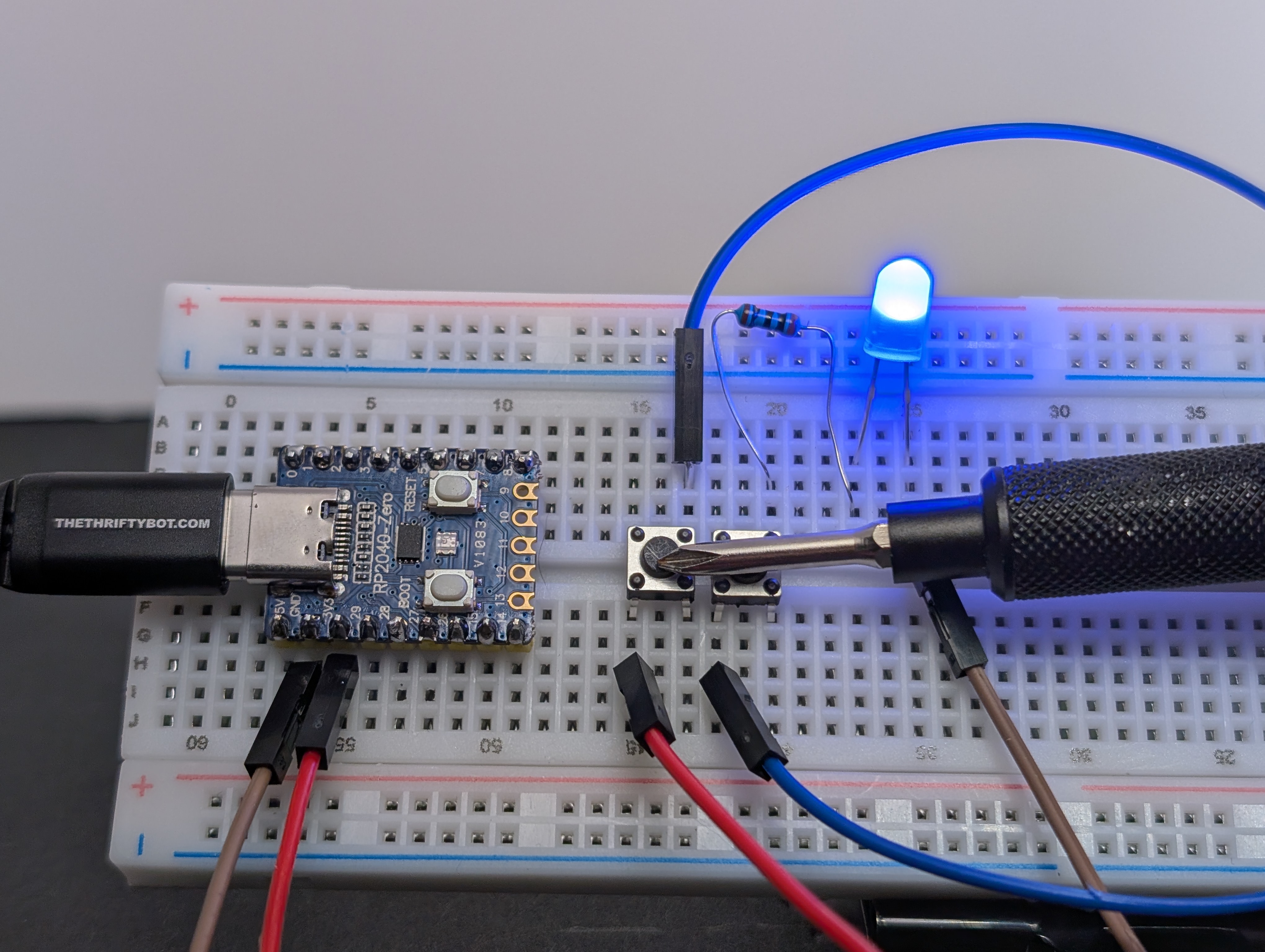 Plug in the USB, then test each button one at a time, then both at once. (both buttons)