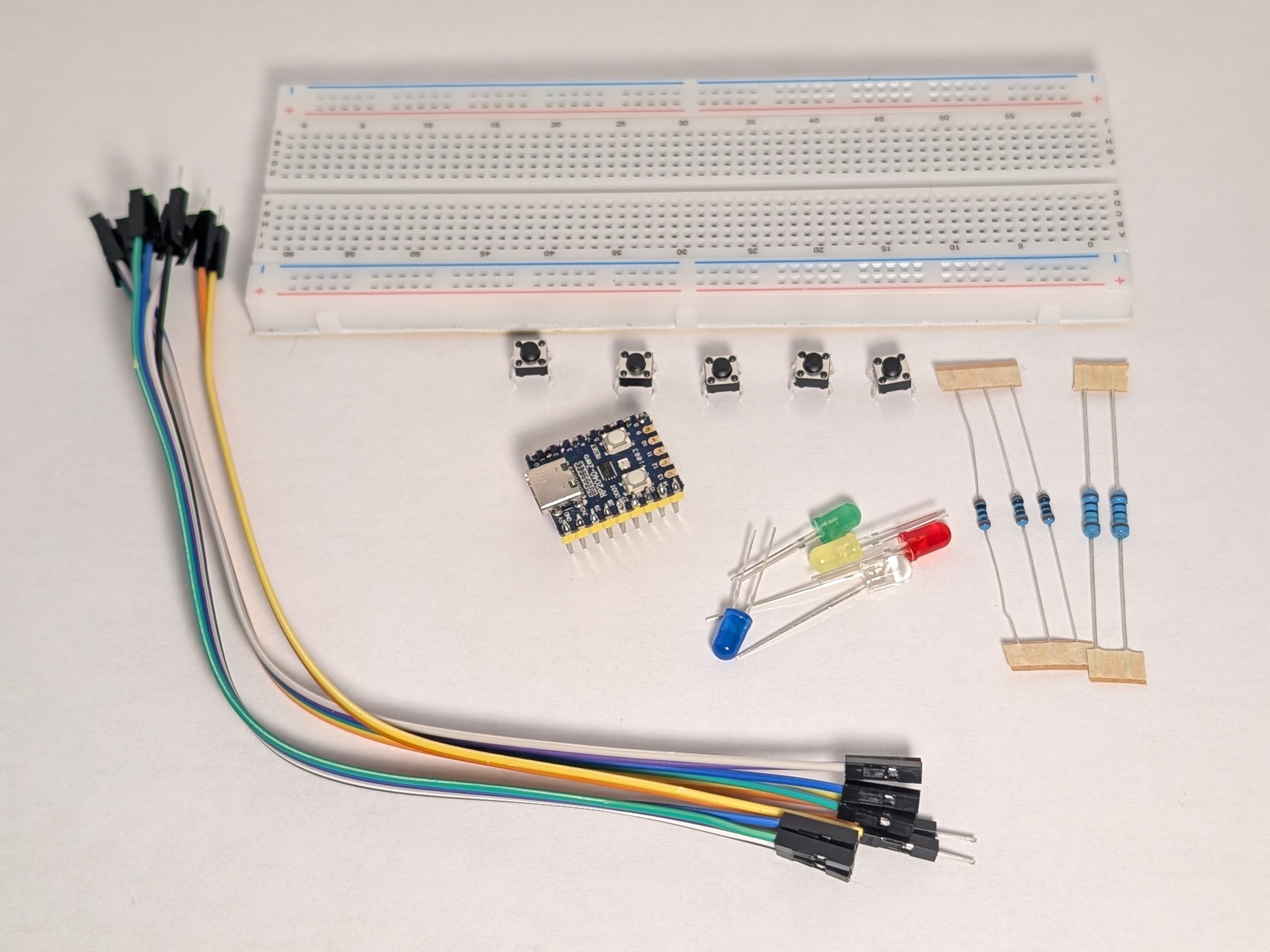 Photo of the full kit laid out neatly with each type of part grouped together