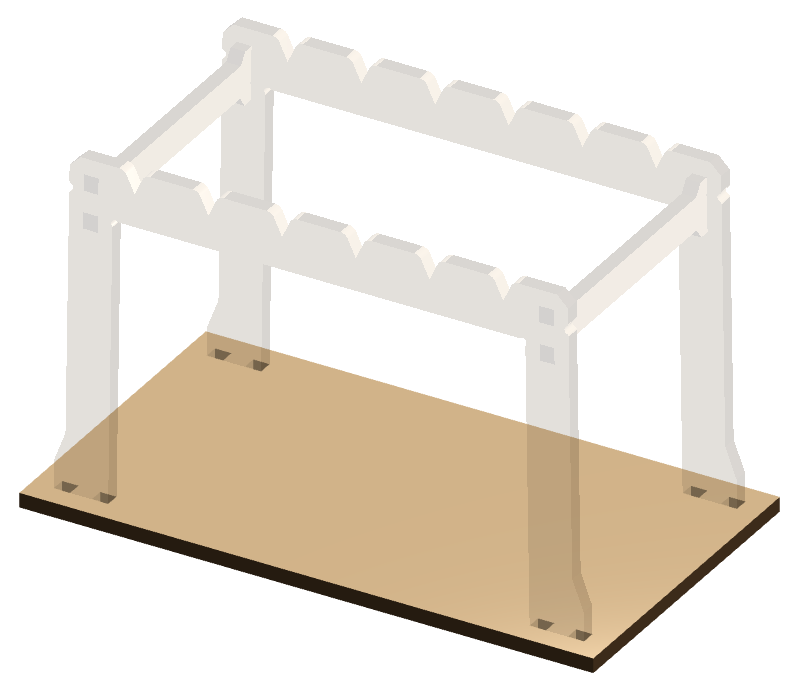 Stand the frame upright and slot it into the baseplate.