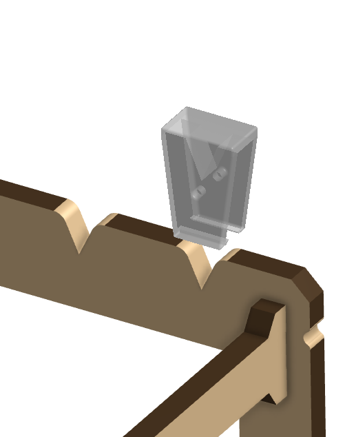 Push the fishing line clamp onto the arch.