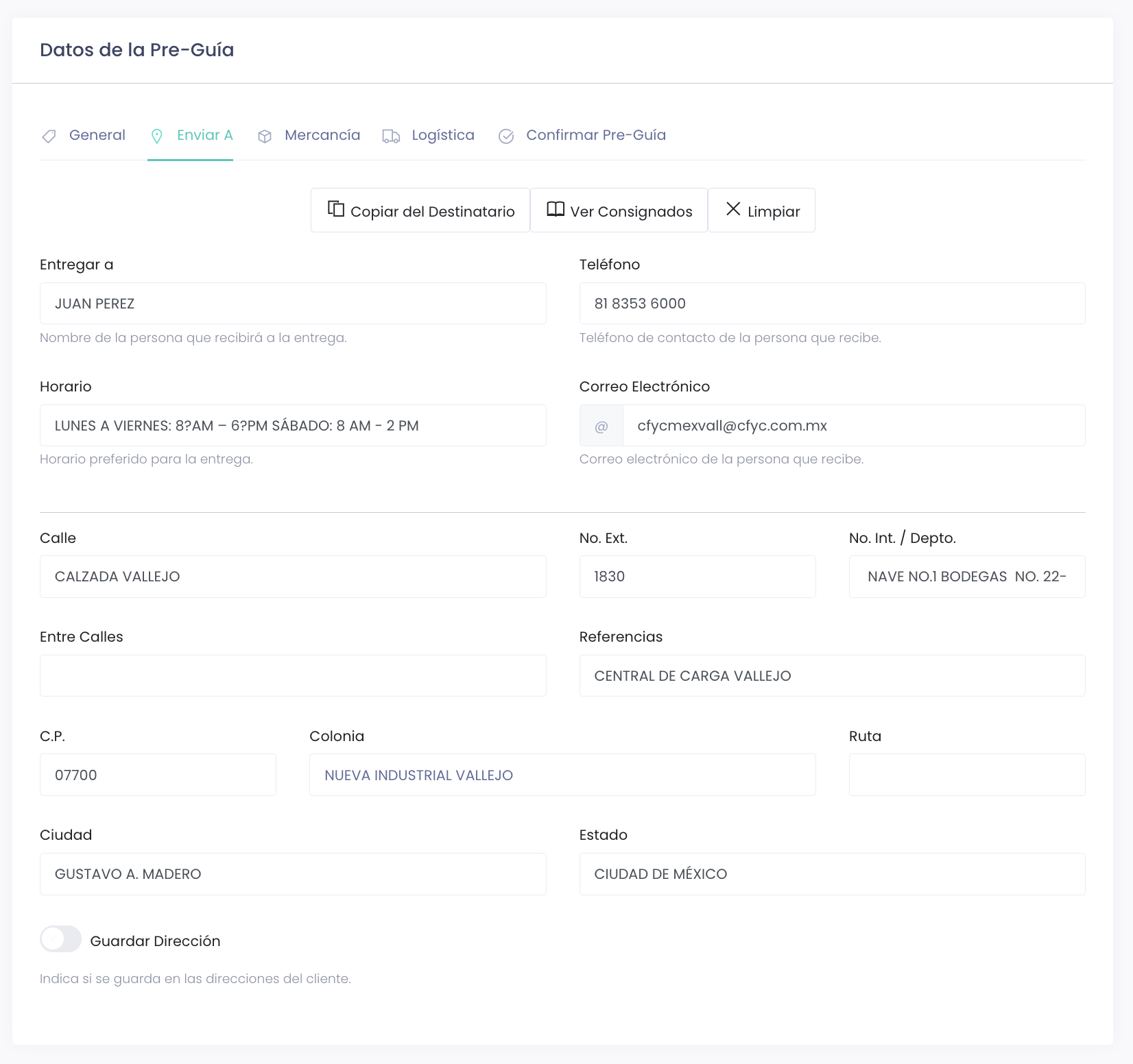Dirección aplicada en la Pre-Guía