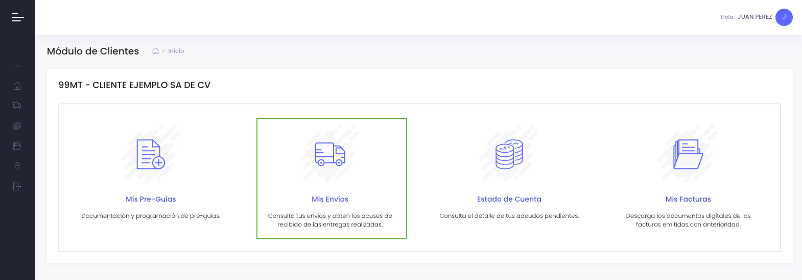 Acceso al módulo Mis Envíos