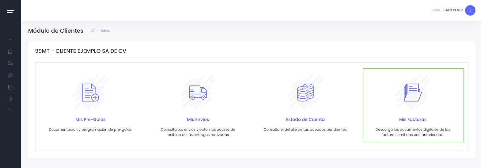 Acceso al módulo Mis Facturas