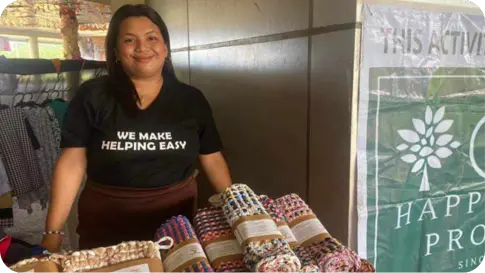 A HappY Nanay Posed for a Photo