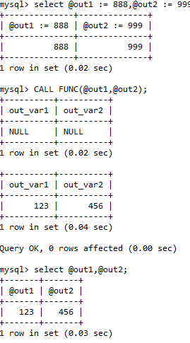 MySQL存储过程——入参与出参 — 个人博客