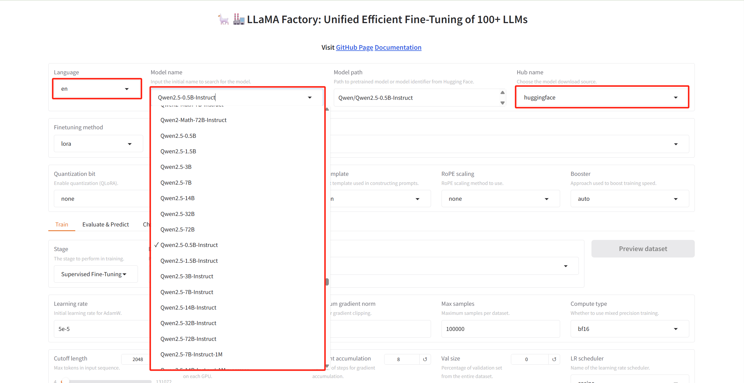 模型选择与配置